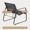 Lofka 3 Pieces Patio Chairs Set with Glass-Top Coffee Table, Outdoor Bistro and Patio Furniture Set for Porch|Backyard|Balcony, Black