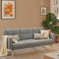 67 inch Couch Sofa with Large Side Pocket , Jolifa 3 Seater Couch with 3 Pillows for Living Room, Dark Gray