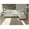 L-Shaped Sectional Sofa, Lofka 106" Sleeper Sofa and Couch Bed with Moveable and Storage Ottoman for Living Room, Beige
