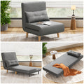 Convertible Folding Sofa Bed, Lofka Sleeper Couch with Pillow & 6-Position Adjustable Backrest for Living Room, Home Office, Dark Grey