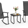 3-Piece Patio Furniture Set, Beige Wicker Bistro Set with Glass Table, Suitable for Balcony, Porch, and Lawn