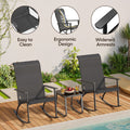 3-Piece Patio Furniture Set, Beige Wicker Bistro Set with Glass Table, Suitable for Balcony, Porch, and Lawn