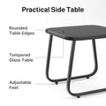 3-Piece Outdoor Rocking Chat Set, Patio Furniture Set with Glass Table for Poolside, Porch, Lawn