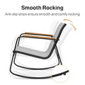 3-Piece Outdoor Rocking Chat Set in Gray, Patio Furniture Set with Glass Table for Poolside, Porch, Lawn
