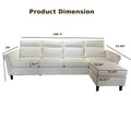 L-Shaped Sectional Sofa, Lofka 106" Sleeper Sofa and Couch Bed with Moveable and Storage Ottoman for Living Room, Beige